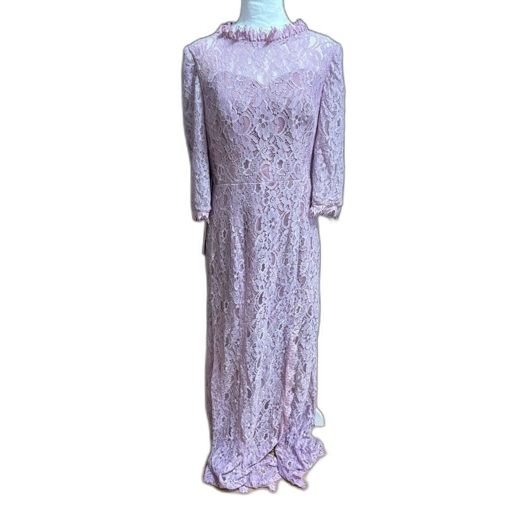 NWT JJ's House Lace Full Length Dress Womens 14 Wisteria Formal Wedding Event